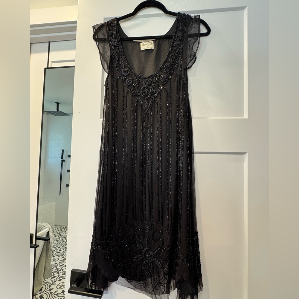 Gorgeous Beaded Black Women’s Dress - Classic Evening Style